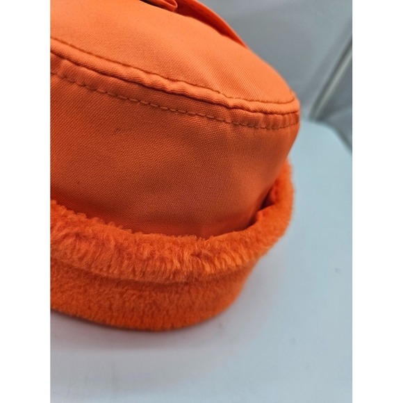 Vintage Made in USA Trooper Winter Trapper Hat Orange with Flaps Hunting - Picture 7 of 12